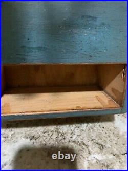 Antique Primitive BLUE Wall Box Candle Holder Lollipop Top Pantry