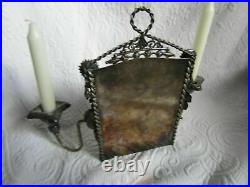 Antique Silver plate Wall Pocket Candle holders sconces Victorian Rare