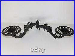Antique Style Ornate Art Deco Metal Double Swing Arm Wall Sconce Candle Holder
