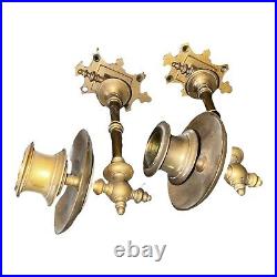 Antique Victorian Piano Swing Arm Candle Sconce (Pair) Brass 8 long