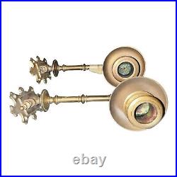 Antique Victorian Piano Swing Arm Candle Sconce (Pair) Brass 8 long
