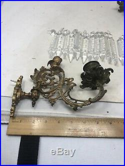 Antique Victorian Set Of 4 Cherub / Angel Sconce Candle Holder Wall Mounts
