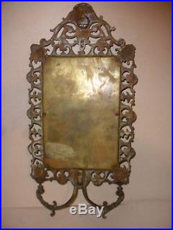 Antique Victorian Wall Mirror double candle holder sconce with mythical face