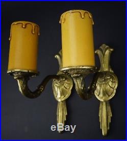 Antique Vintage 8 PAIR of Brass Wall Sconces Candle Holder Sconces