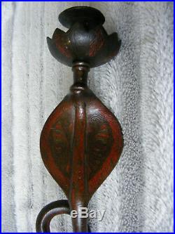 Antique Vintage Bronze Cobra Snake Wall Sconce Candleholder Candle Stick Holder