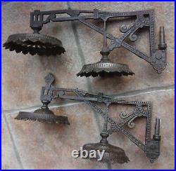 Antique Vintage Pair of Ornate Swinging Wall Candle Holders Scones