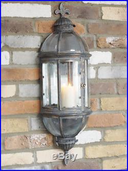Antique Vintage Wall Lantern Sconce Mirrored Candle Holder Pillar Candle 79cm