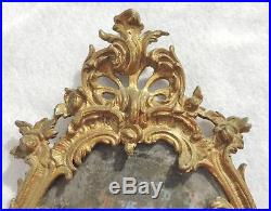 Antique/Vtg Pair 15 Brass ROSES Mirror Candelabra Wall Sconces Candle Holders