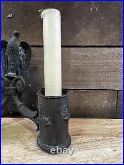 Antique Wall Mounted Cast Iron Eagle Candle Holder Sconce