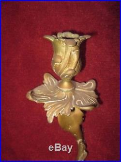 Antique Wall Sconce Brass Candelabra Candle Stick Holder