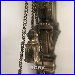 Antique Wall Sconce Candlestick Holder BRASS American Eagle 29 Tall