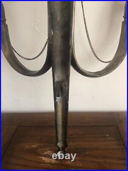 Antique Wall Sconce Candlestick Holder BRASS American Eagle 29 Tall