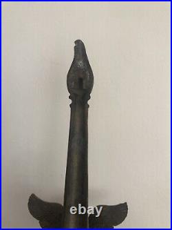 Antique Wall Sconce Candlestick Holder BRASS American Eagle 29 Tall