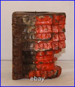 Antique Wooden Embossed Column Base Candle Holder Stand Wall Hanging Hand carved