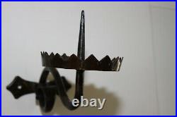 Antique Wrought Iron Church Wall Candle Holder
