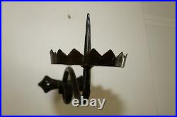 Antique Wrought Iron Church Wall Candle Holder