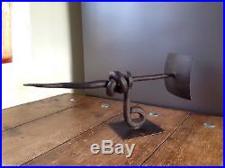 Antique Wrought Iron Wall Sconce Candle Holder Welsh Folk Art Gothic Rustic Old
