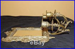 Antique french castle napoleon 3 figural light wall mirror candle holder sconces