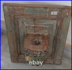 Antique old wooden floral candle holder wall hanging stand rustic reclaimed wood
