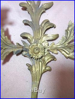 Antique ornate brass rococo style wall candle holder wall sconce fixture
