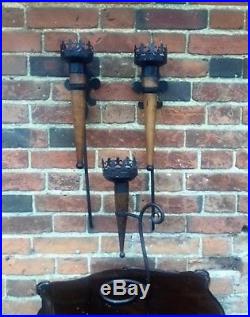 Arts & Crafts Medieval Beacon Style Wall Mounted Candle Holders & Candlestick