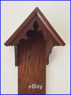Arts & Crafts Oak Shelf Shrine Church Chapel Candle Holder Wall Display Wood