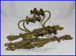 Awesome! Pair of Hand Made Brass 3 Candle Wall Sconces (18 H x 11 W)