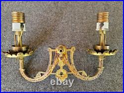B & H Wall Sconce Candle Holder 3502 Ornate Gilt Dolphin Mirror Neoclassical