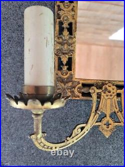 B & H Wall Sconce Candle Holder 3502 Ornate Gilt Dolphin Mirror Neoclassical