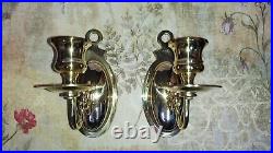 Baldwin No 7441 Colonial Williamsburg Style Brass Candlestick Wall Sconces -Pair