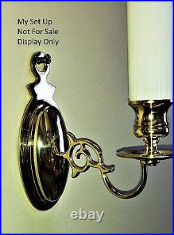 Baldwin No 7441 Colonial Williamsburg Style Brass Candlestick Wall Sconces -Pair
