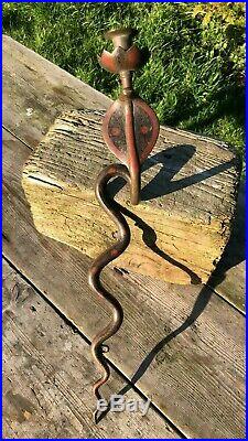 Beautiful Antique Vintage Gothic Metal Cobra Snake Wall Candle Holder