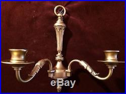 Beautiful Vintage Pair (2) of Brass Wall Candle Holders with 2 Arms