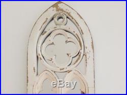Beige Distressed Wall Candle Holder Mirror Ornament Decoration