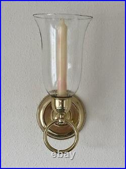 Bombay Brass Candle Sconces Holders Candlesticks Lights Blown Glass Shades