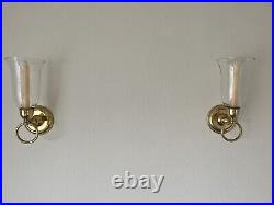 Bombay Brass Candle Sconces Holders Candlesticks Lights Blown Glass Shades