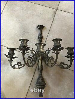 Bombay Company Brass Wall Candle Sconce Holder 5 arm