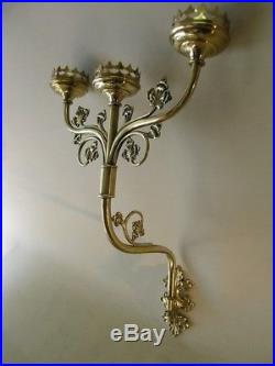 Brass Catholic Church wall candle holder (vestment chalice relic)