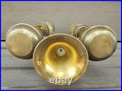 Brass Double Candle Sconce Holder Wall Mount Lamp Light RailRoad Train Ship Vtg