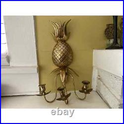 Brass Pineapple Candle Wall Sconce Candle Holder Hollywood Regency