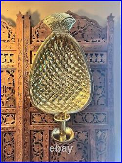 Brass Pineapple Wall Sconce Candle Welcome Hollywood Glam Boho Large Detailed