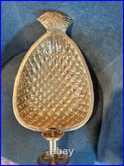 Brass Pineapple Wall Sconce Candle Welcome Hollywood Glam Boho Large Detailed