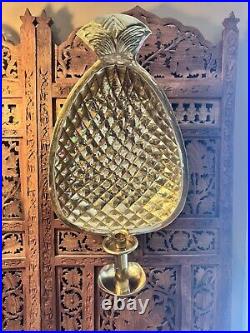 Brass Pineapple Wall Sconce Candle Welcome Hollywood Glam Boho Large Detailed