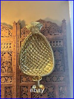 Brass Pineapple Wall Sconce Candle Welcome Hollywood Glam Boho Large Detailed