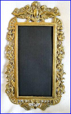 Brass Sconce 11 X 18 Picture Mirror Frame Candle Holders NO Mirror