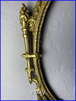 Brass Vintage Orante Wall Hanging Frame & Candle Holder Antique Torch