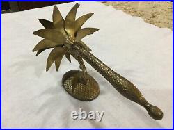 Brass pineapple palmtree candle wall sconce-approximately 14 high