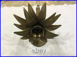 Brass pineapple palmtree candle wall sconce-approximately 14 high