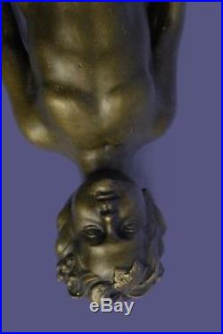 Bronze Sculpture Statue Original Aldo Vitaleh Young Nude Boy Wall Candle Holder