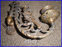Bronze Vict. Style Gothic Griffin Dragon Gargoyle Wall Mounted Candle Holders